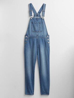 Gap Denim Overalls indigo blue wash with fading pockets front and back Size L